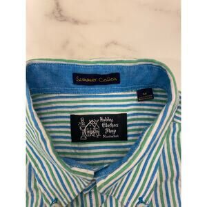 Nobby Clothes Shop Nantucket Green and Blue Stripe Shirt